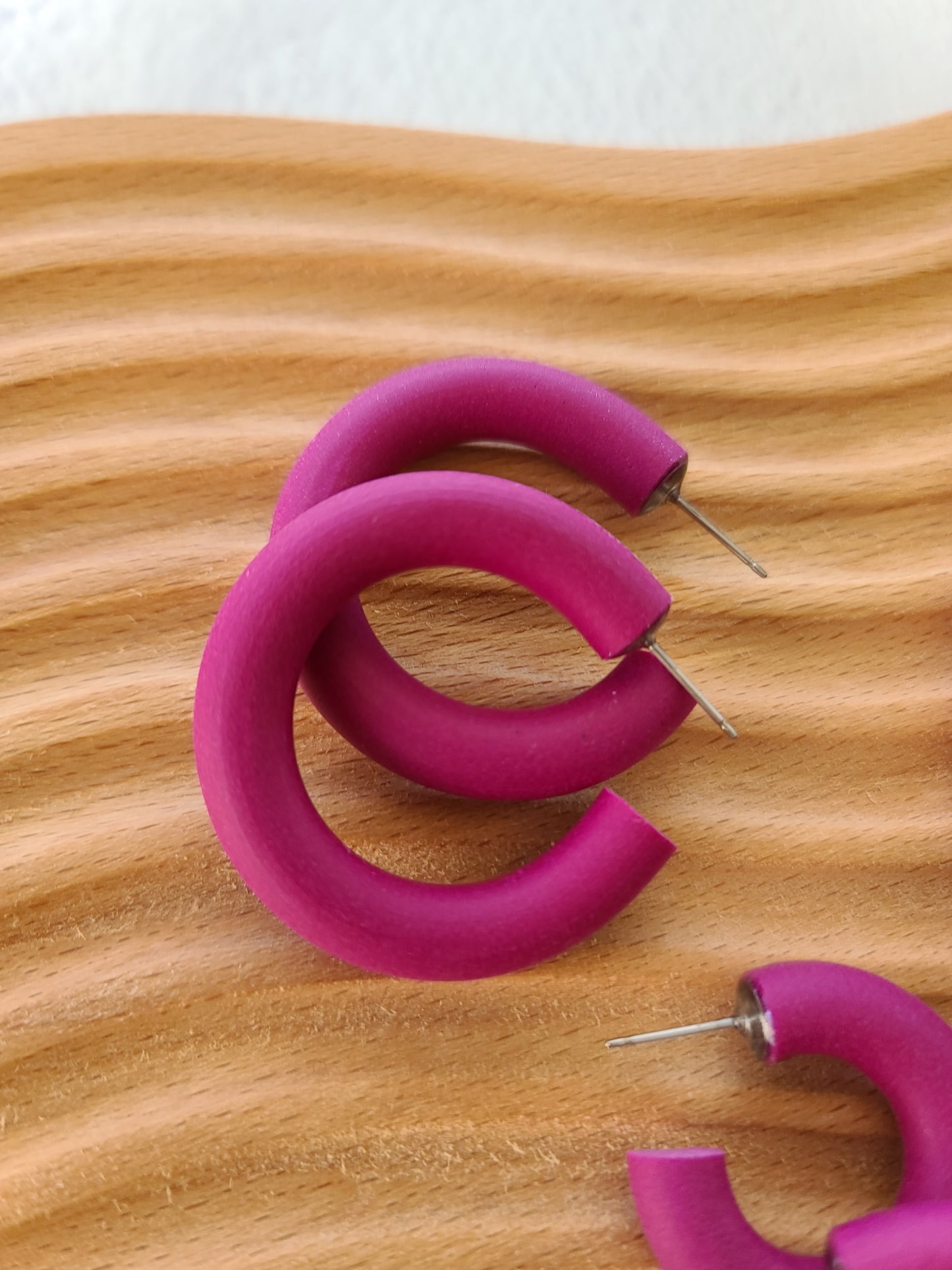 Passion Fruit Fuchsia Polymer Clay Hoop