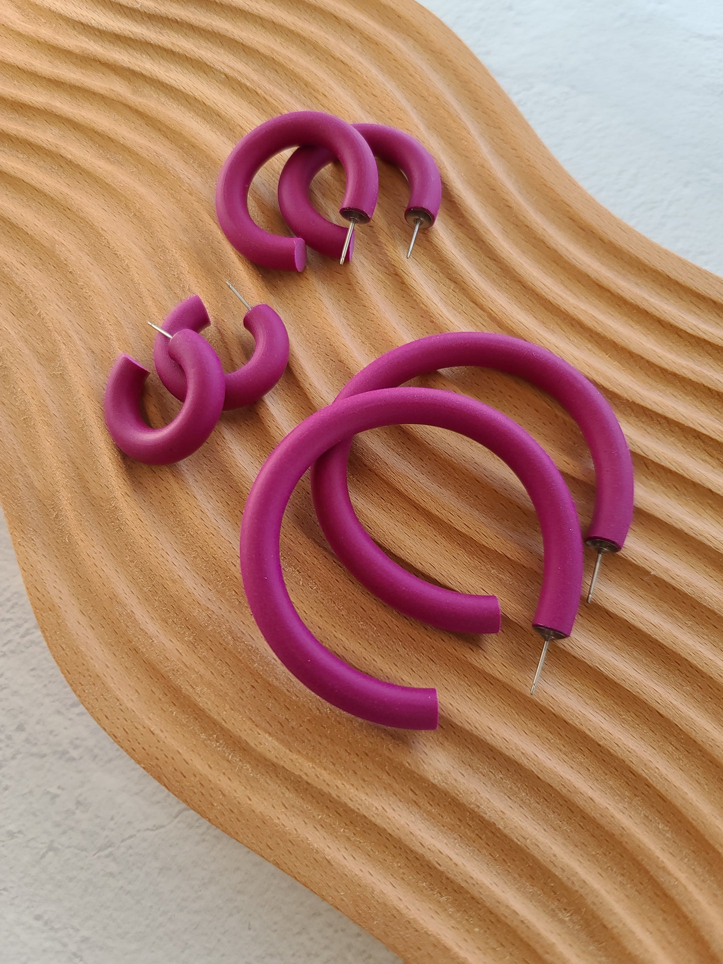 Passion Fruit Fuchsia Polymer Clay Hoop