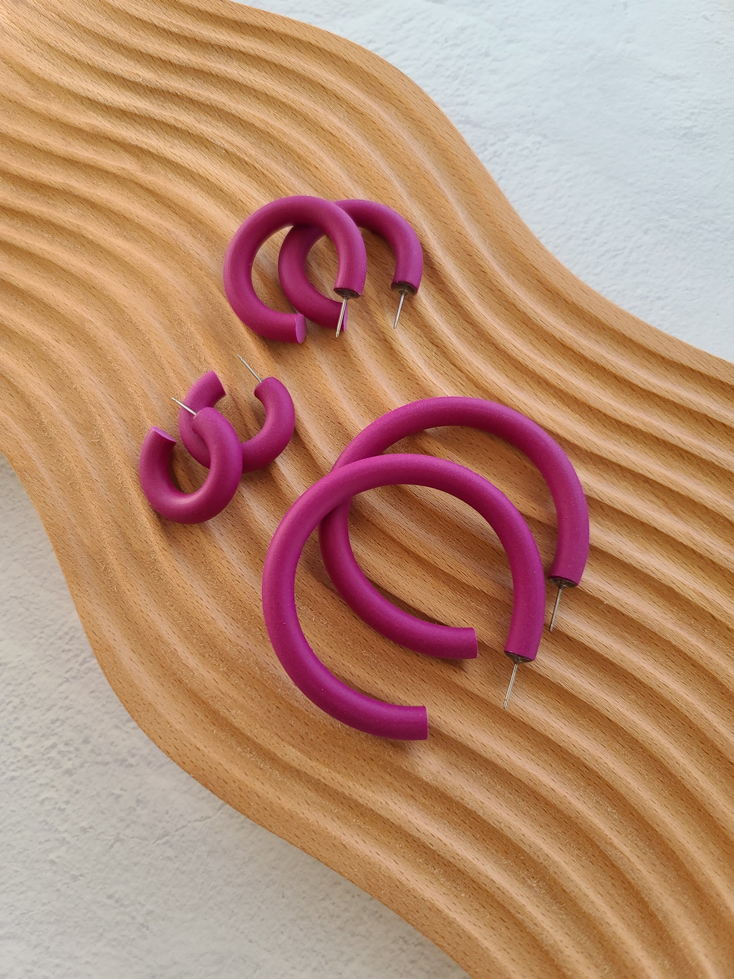 Passion Fruit Fuchsia Polymer Clay Hoop