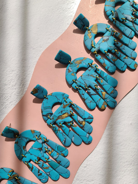 PRE ORDER The Nina Faux Turquoise Statement Earring