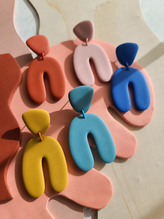 The Lara Polymer Clay Arch Statement Earrings