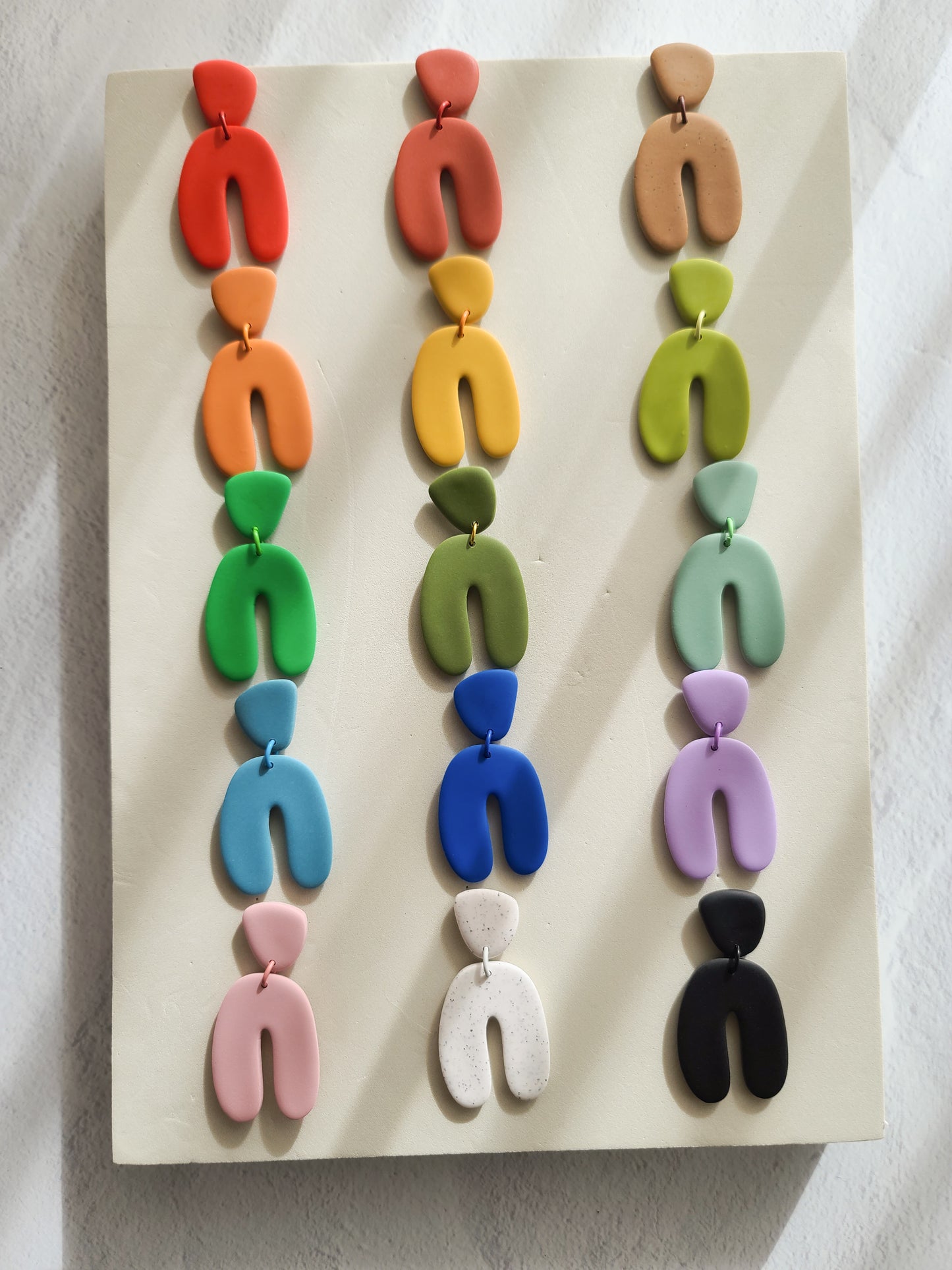 The Lara Polymer Clay Arch Statement Earrings