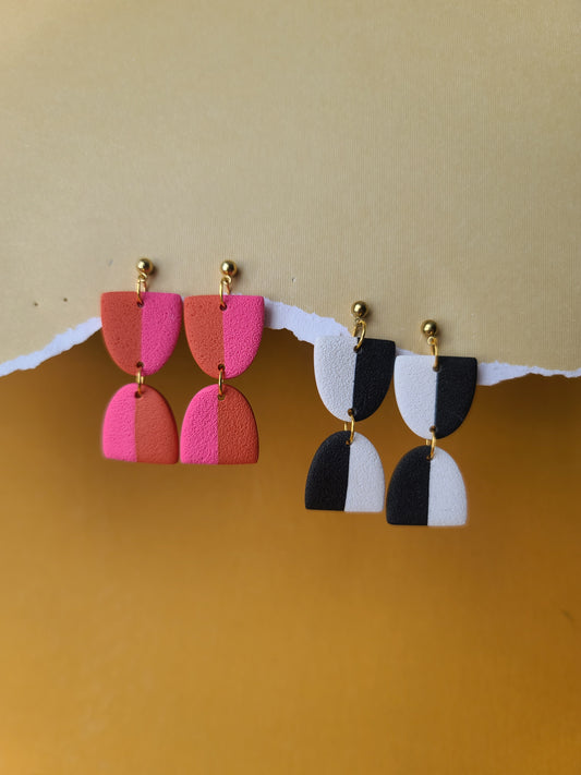 The Stella Two Tone Color Block Earrings