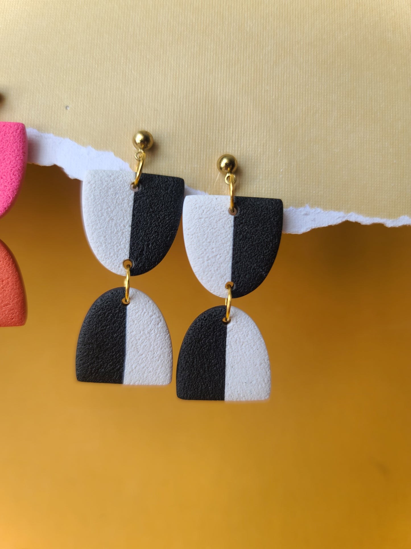 The Stella Two Tone Color Block Earrings