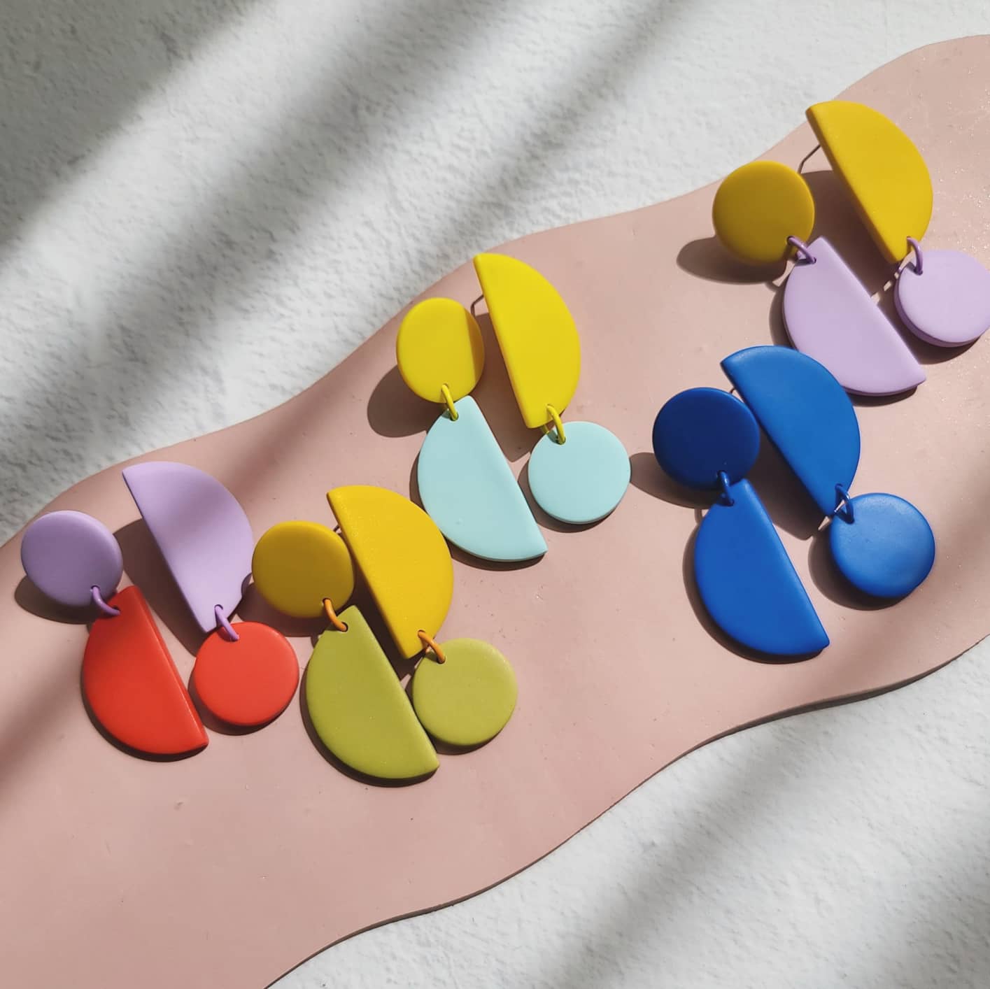 The Selenelion Color Block Statement Earrings