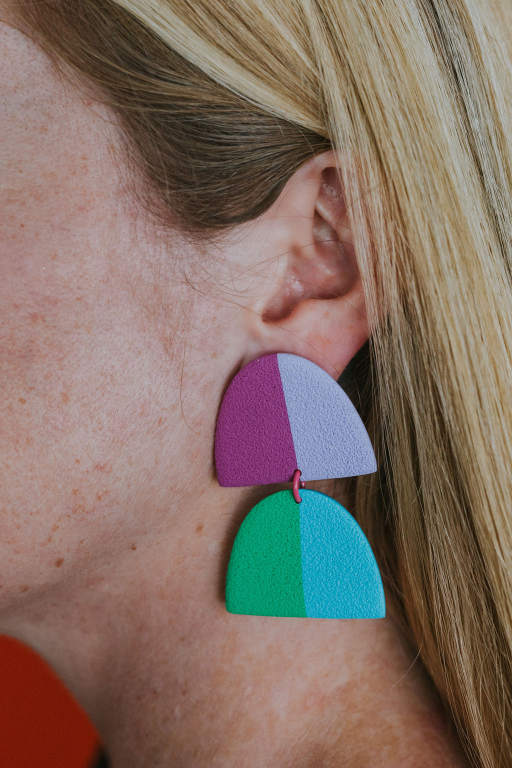 "The Dua" 4 Square Color Block Earrings